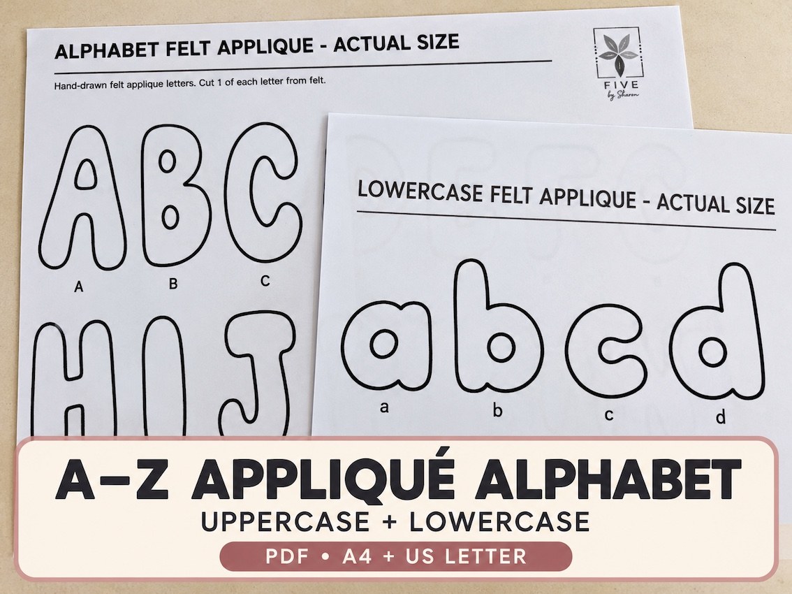 Felt alphabet appliqué letters